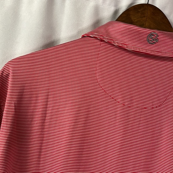🛍 6 for $35 • Chase 54 Red & White Striped Golf Polo Shirt - Picture 10 of 16